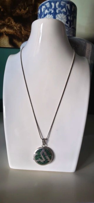 Collar de plata y colgante mosaico