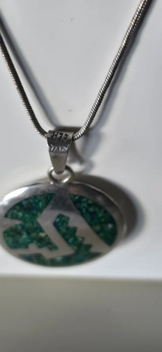 Collar de plata y colgante mosaico