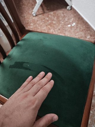 6 Sillas de Comedor Madera y Terciopelo