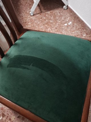 6 Sillas de Comedor Madera y Terciopelo