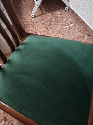 6 Sillas de Comedor Madera y Terciopelo