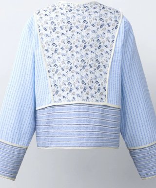 Chaqueta acolchada Zara floral y rayas