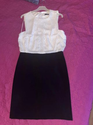 Vestido Mango Blanco y Negro Talla M