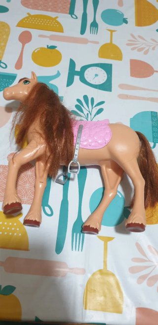 Cavallino Barbie con Sella Rosa