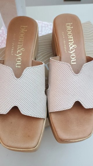 Sandalias vestir bloom&you beige/dorado