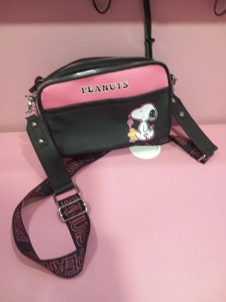 Bolso Peanuts Negro y Rosa Snoopy