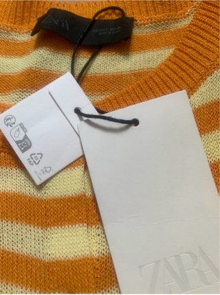 Chaqueta corta Zara rayas naranja y amarillo