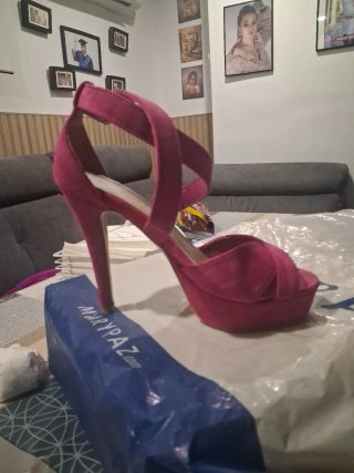 Zapato Fucsia Tacon Alto Fiesta