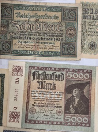 Lotes de Billetes históricos Alemanes centenarios.