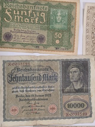Lotes de Billetes históricos Alemanes centenarios.