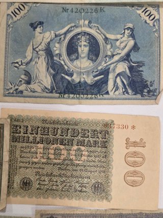 Lotes de Billetes históricos Alemanes centenarios.