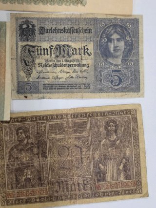 Lotes de Billetes históricos Alemanes centenarios.