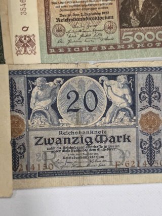 Lotes de Billetes históricos Alemanes centenarios.