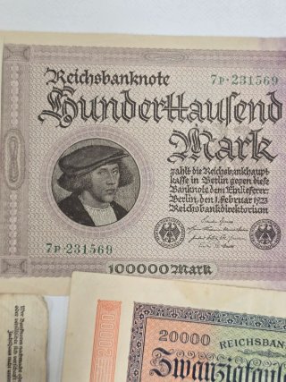Lotes de Billetes históricos Alemanes centenarios.