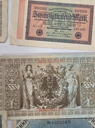 Lotes de Billetes históricos Alemanes centenarios.