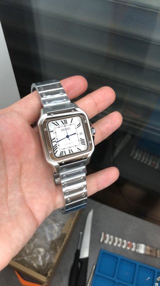 Seiko Mod Santos Reloj Automático Plata