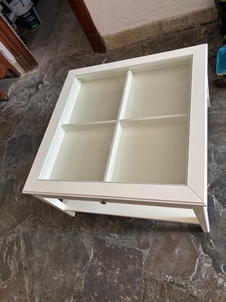 Mesa centro IKEA cristal blanca