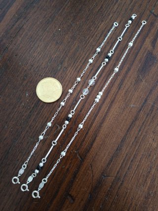 Bracciale Argento 925 con Palline e Maglie Nuovi