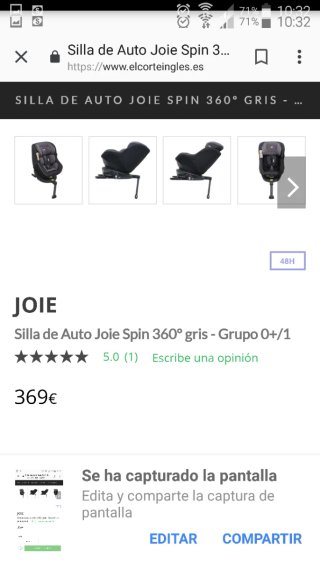 Silla coche isofix giratoria bebé Joie