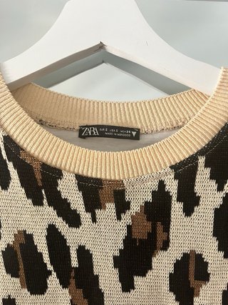 Blusa Zara Animal Print Manga Corta