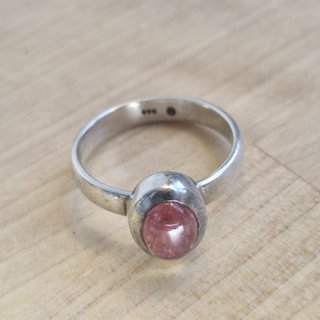 Anillo Plata de Ley 925 Turmalina Rosa Rubelita