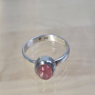 Anillo Plata de Ley 925 Turmalina Rosa Rubelita