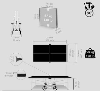 Mesa Ping Pong Plegable Exterior PPT 530