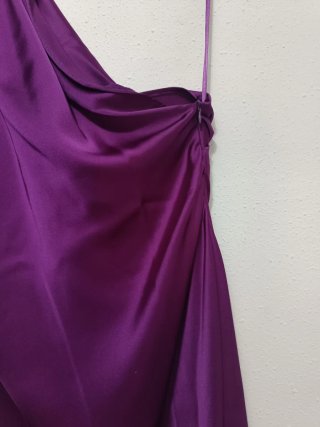 Vestido largo satinado asimetrico Zara Talla M