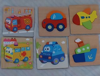 Puzzles de Vehículos de Madera (6 piezas)