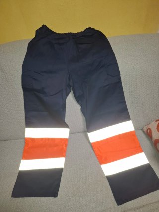 Pantalón de trabajo Prima Azul con franja naranja