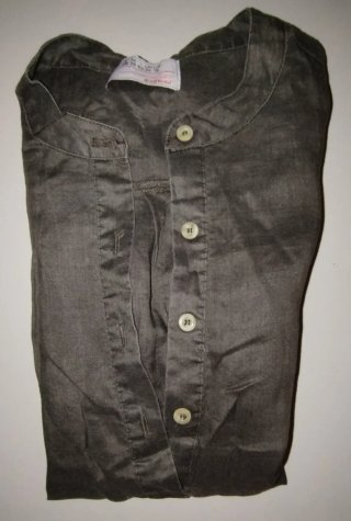 Camisa Zara Manga Corta Talla 46 Marrón