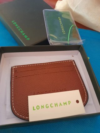 Tarjetero billetero Longchamp Marrón