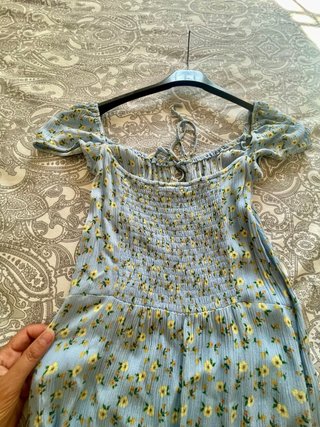 Vestido largo floral azul