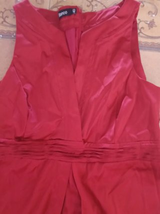 Vestido Rojo Raso Talla 40 Blanco
