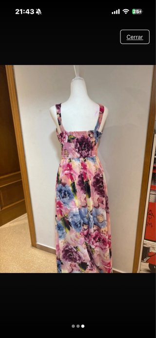 Vestido largo floral multicolor