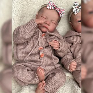 Set di bambole gemelle neonate reborn in silicone
