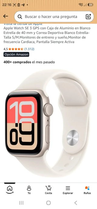 !A ESTRENAR! Apple Watch SE 3 GPS 40mm Blanco