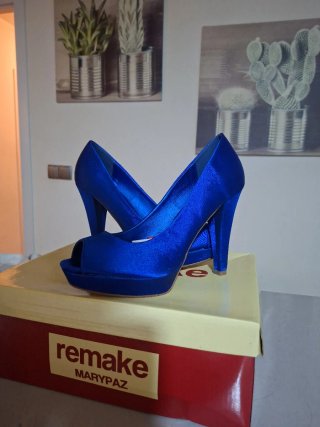 Zapatos tacón Marypaz azul eléctrico T37