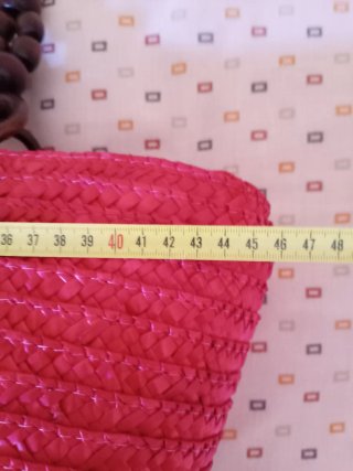 BOLSO DE PAJA ROJO