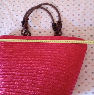 BOLSO DE PAJA ROJO