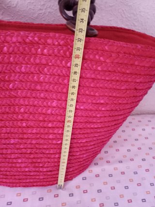 BOLSO DE PAJA ROJO
