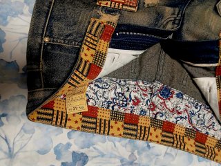 Pantalones vaqueros verano parcheados hombre