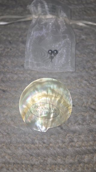 Pendientes de perlas grises filipinas