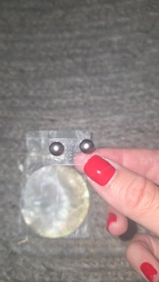 Pendientes de perlas grises filipinas