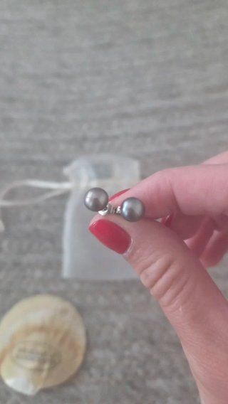 Pendientes de perlas grises filipinas
