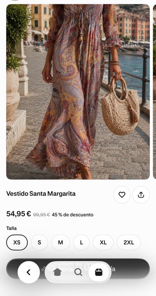 Vestido largo estampado naranja y morado