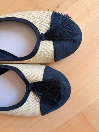 Manoletinas Primark beige y negro T.38