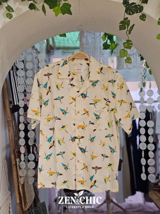 Camisa estampada de aves