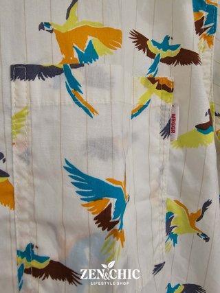 Camisa estampada de aves