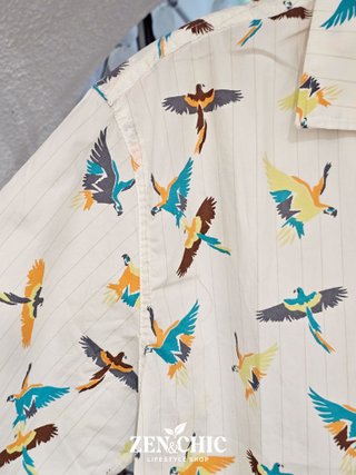 Camisa estampada de aves